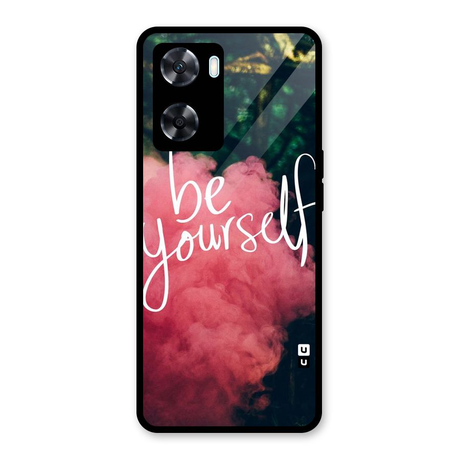 Be Yourself Greens Glass Back Case for Oppo A77
