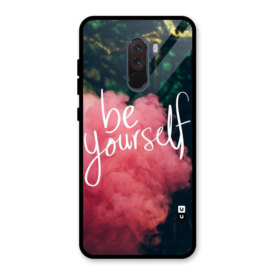 Be Yourself Greens Glass Back Case for Poco F1