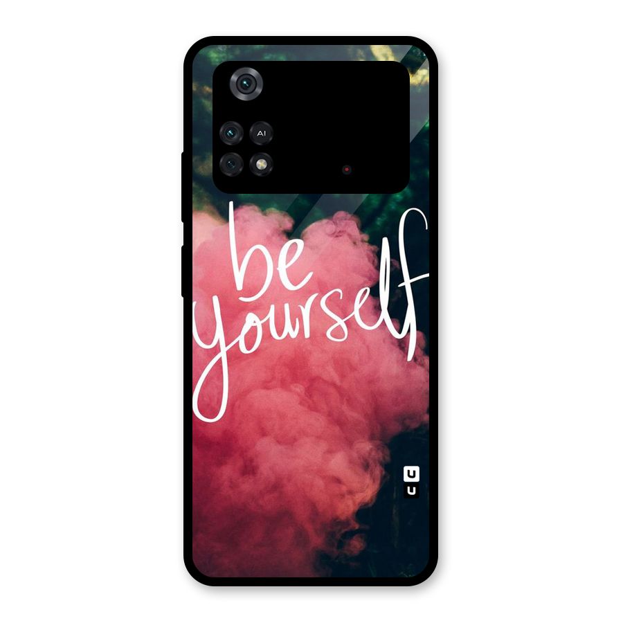 Be Yourself Greens Glass Back Case for Poco M4 Pro 4G