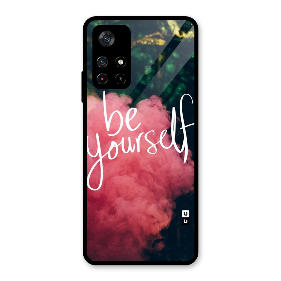 Be Yourself Greens Glass Back Case for Poco M4 Pro 5G