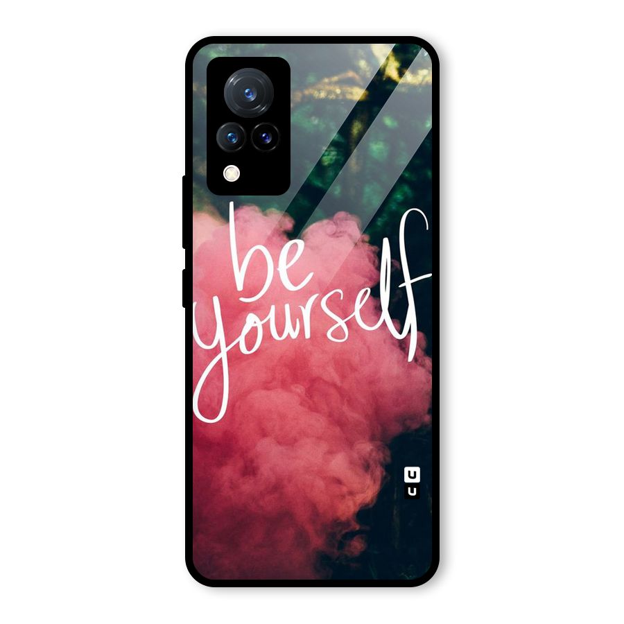 Be Yourself Greens Glass Back Case for Vivo V21 5G