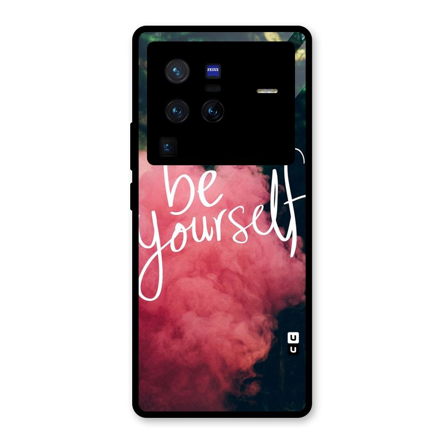 Be Yourself Greens Glass Back Case for Vivo X80 Pro