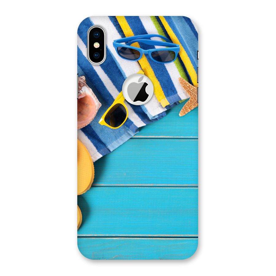 Beach Ready Back Case for iPhone X Logo Cut