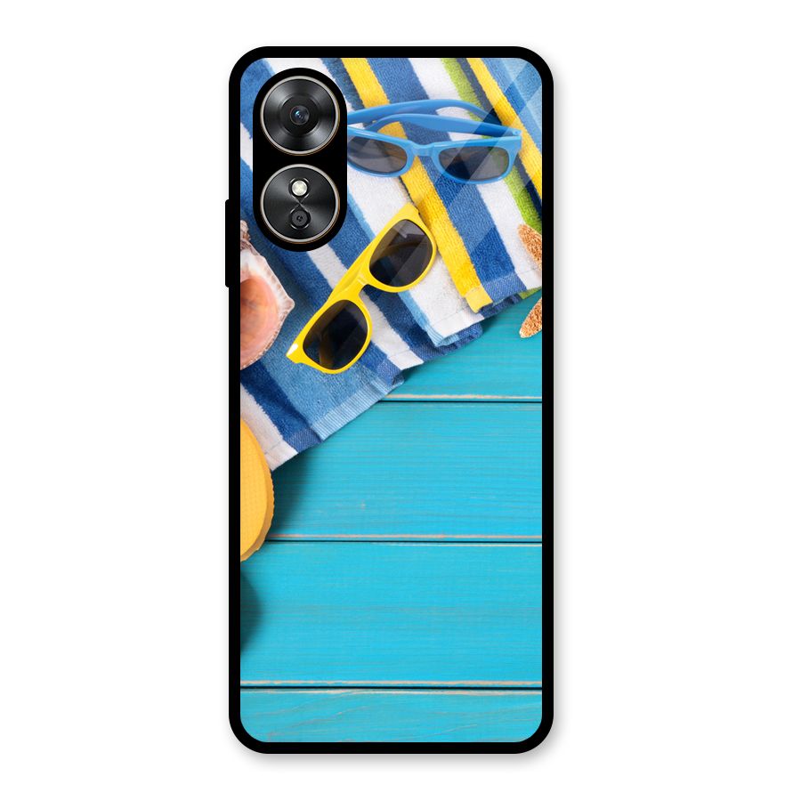 Beach Ready Glass Back Case for Oppo A17