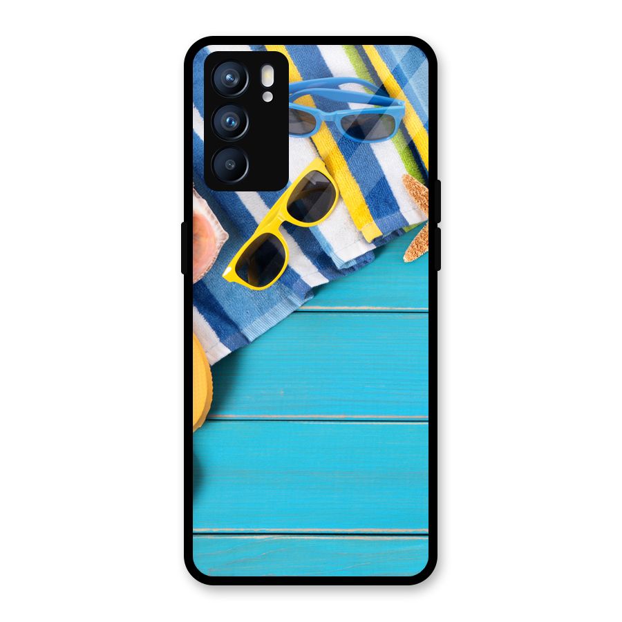 Beach Ready Glass Back Case for Oppo Reno6 5G