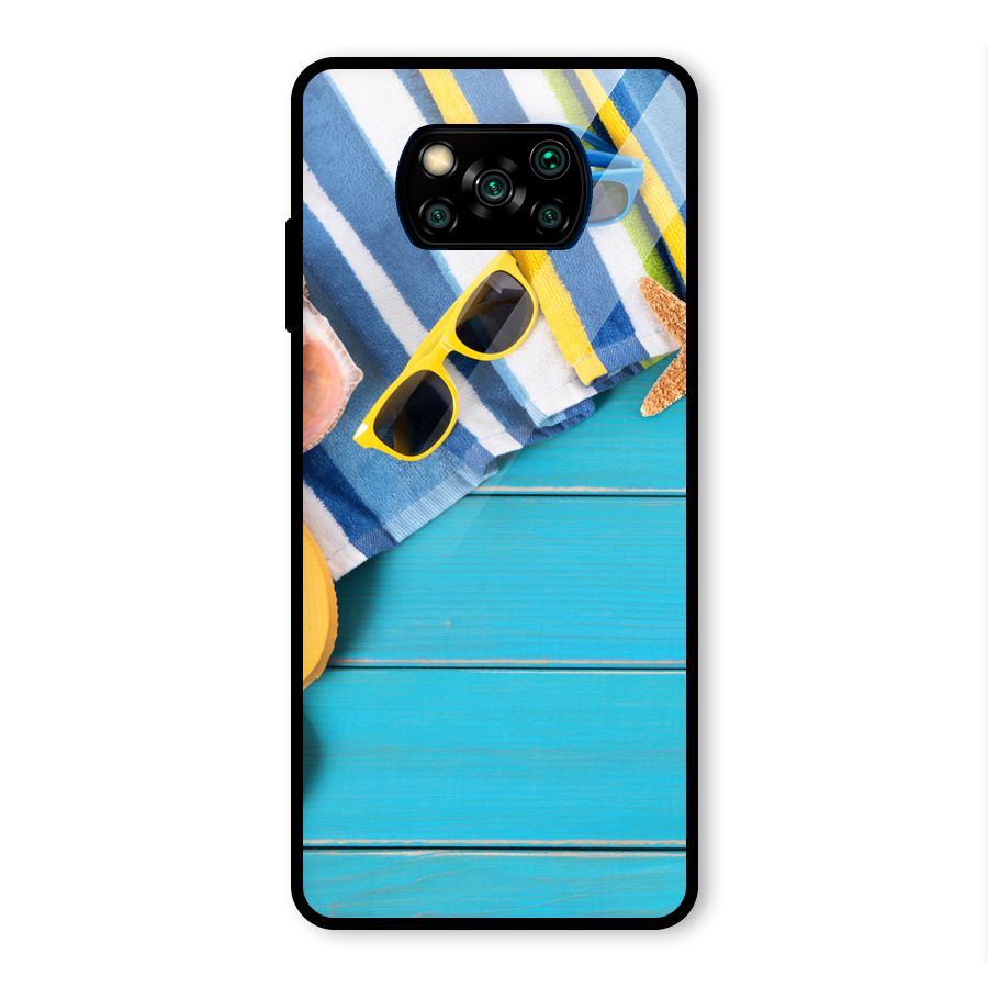 Beach Ready Glass Back Case for Poco X3 Pro