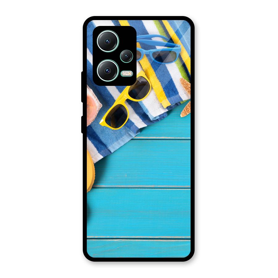 Beach Ready Glass Back Case for Redmi Note 12 5G