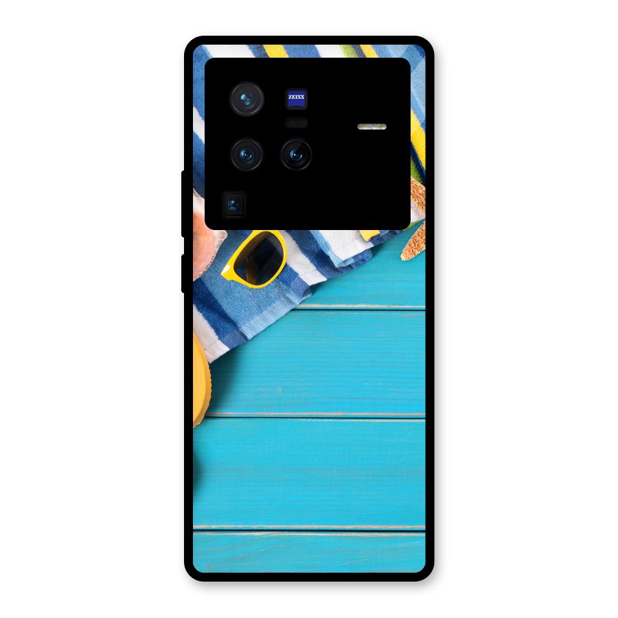 Beach Ready Glass Back Case for Vivo X80 Pro