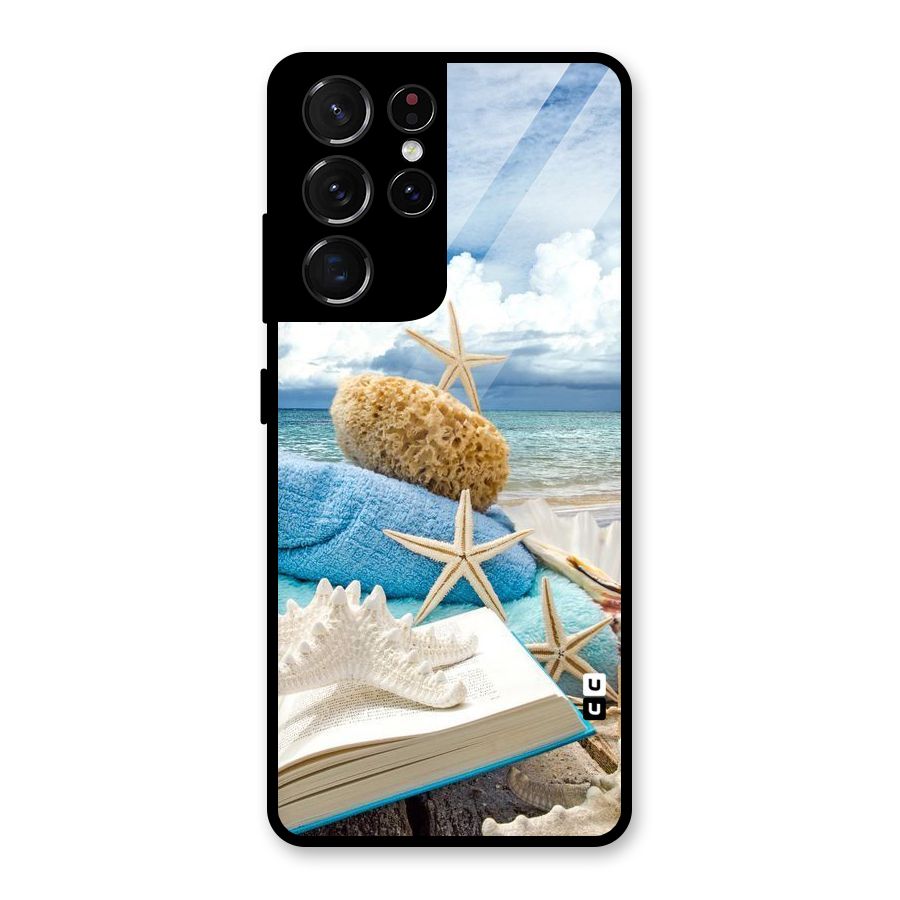 Beach Sky Glass Back Case for Galaxy S21 Ultra 5G