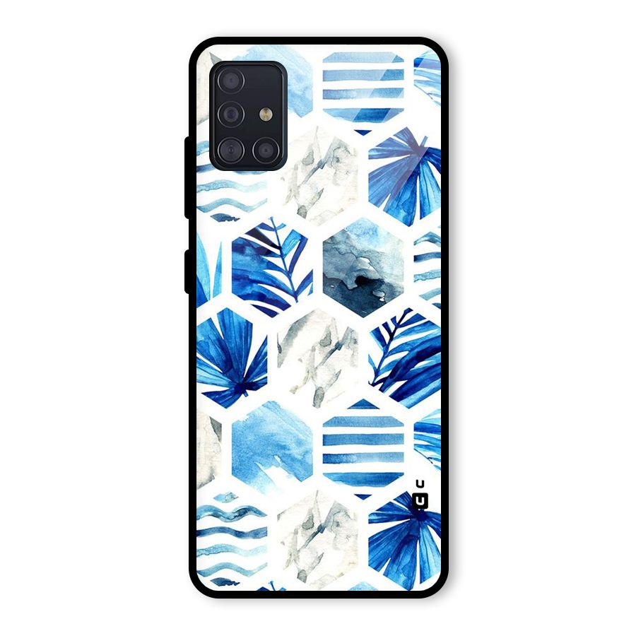 Beach Vibes Pentagon Design Glass Back Case for Galaxy A51