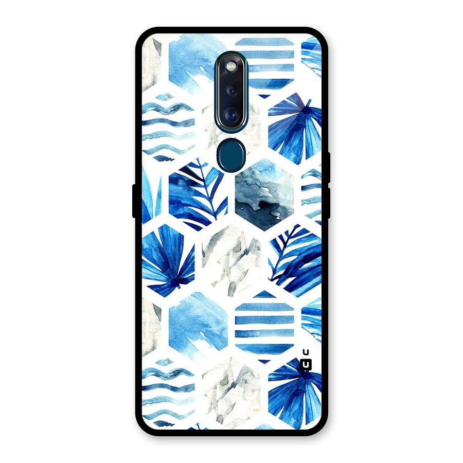 Beach Vibes Pentagon Design Glass Back Case for Oppo F11 Pro