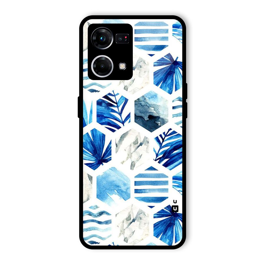 Beach Vibes Pentagon Design Glass Back Case for Oppo F21 Pro 5G
