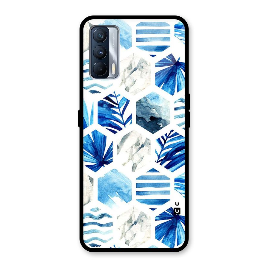Beach Vibes Pentagon Design Glass Back Case for Realme X7