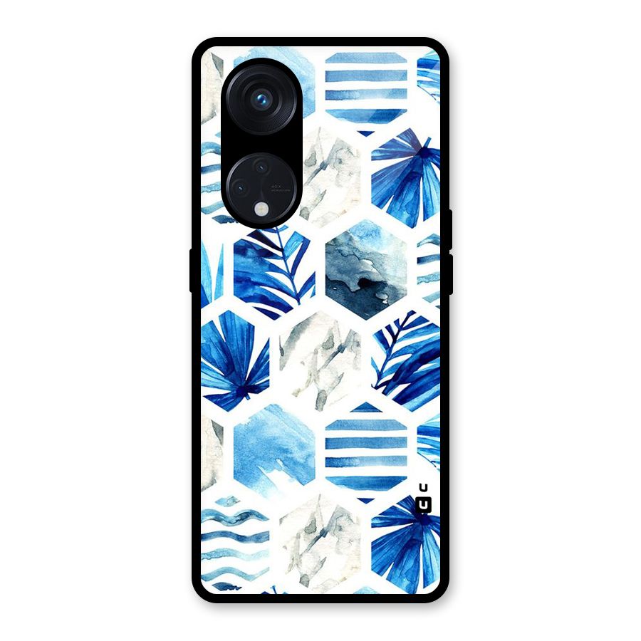 Beach Vibes Pentagon Design Glass Back Case for Reno8 T 5G