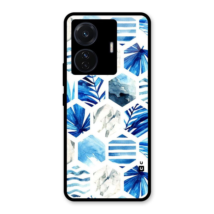 Beach Vibes Pentagon Design Glass Back Case for Vivo T1 Pro