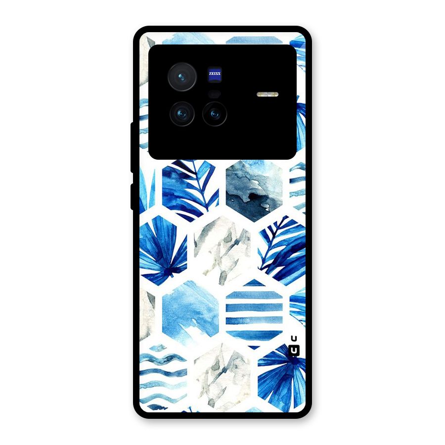 Beach Vibes Pentagon Design Glass Back Case for Vivo X80