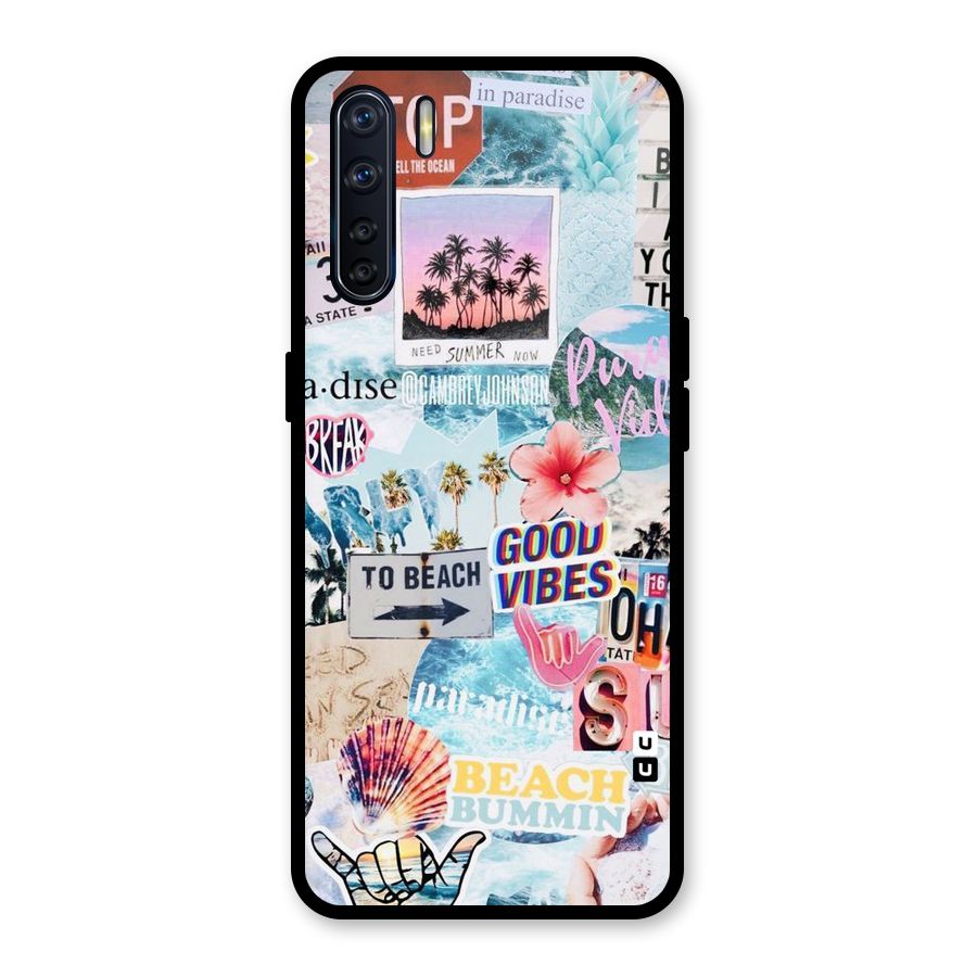 Beaching Life Glass Back Case for Oppo F15