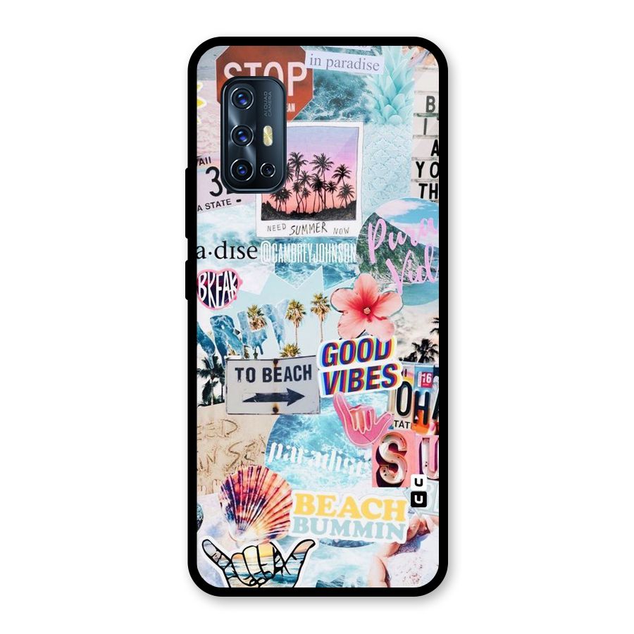 Beaching Life Glass Back Case for Vivo V17