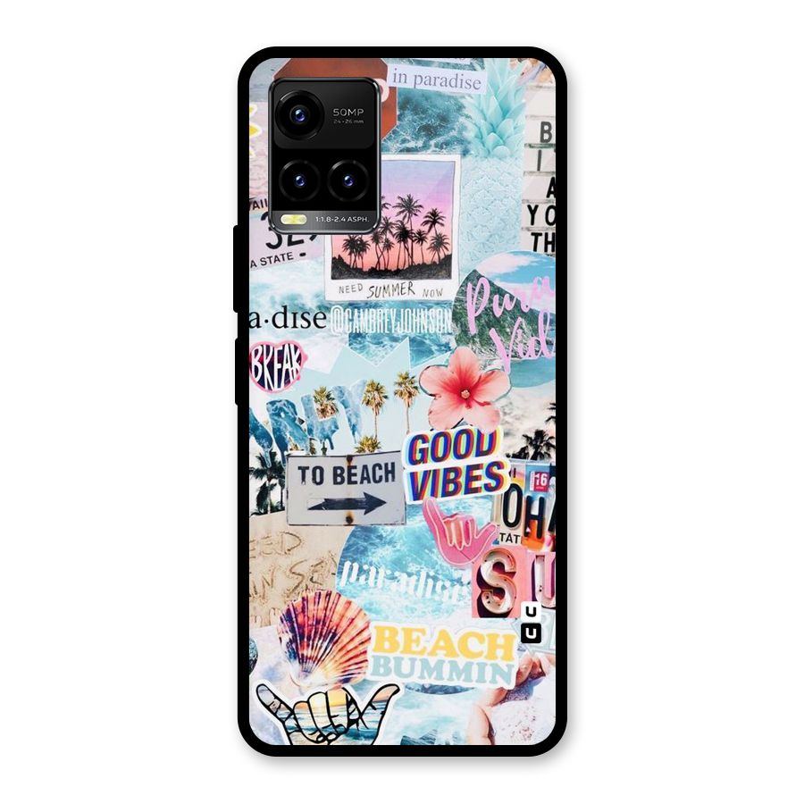 Beaching Life Glass Back Case for Vivo Y21T