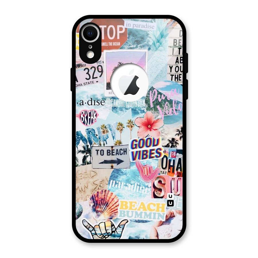 Beaching Life Glass Back Case for iPhone XR Logo Cut