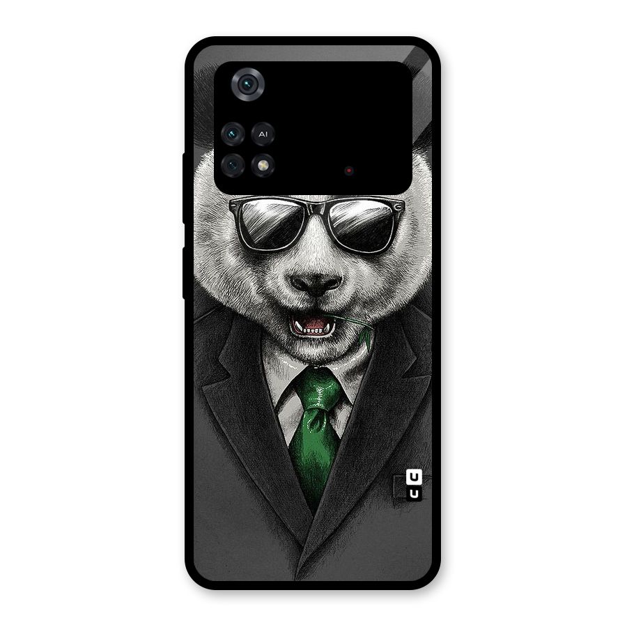 Bear Face Glass Back Case for Poco M4 Pro 4G