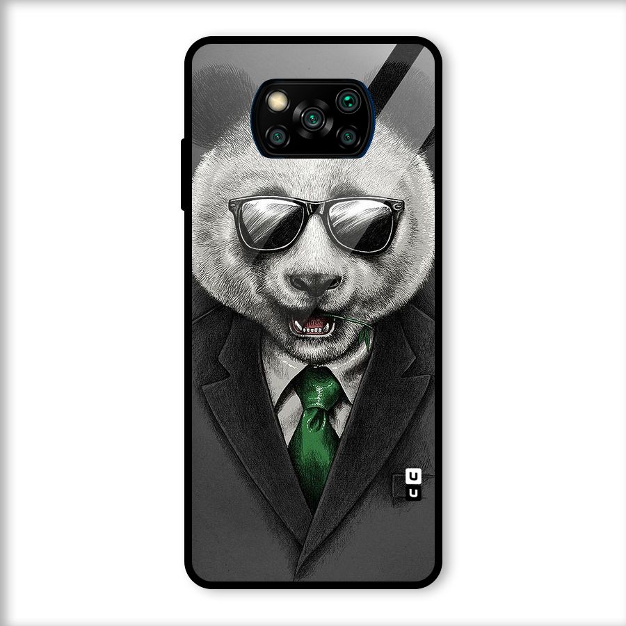 Bear Face Glass Back Case for Poco X3