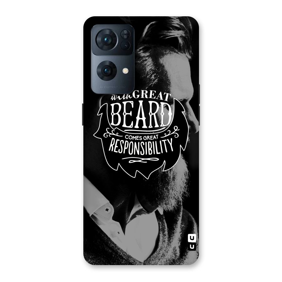 Beard Responsibility Quote Back Case for Oppo Reno7 Pro 5G