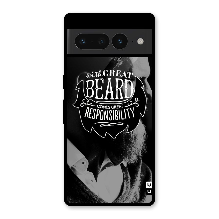 Beard Responsibility Quote Glass Back Case for Google Pixel 7 Pro