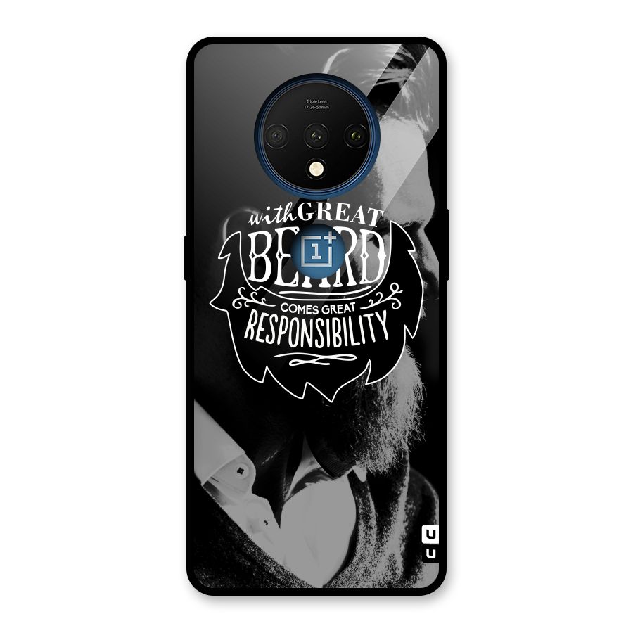 Beard Responsibility Quote Glass Back Case for OnePlus 7T