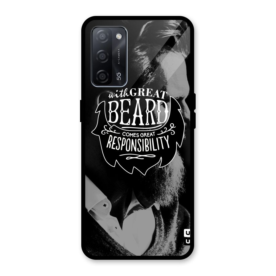 Beard Responsibility Quote Glass Back Case for Oppo A53s 5G