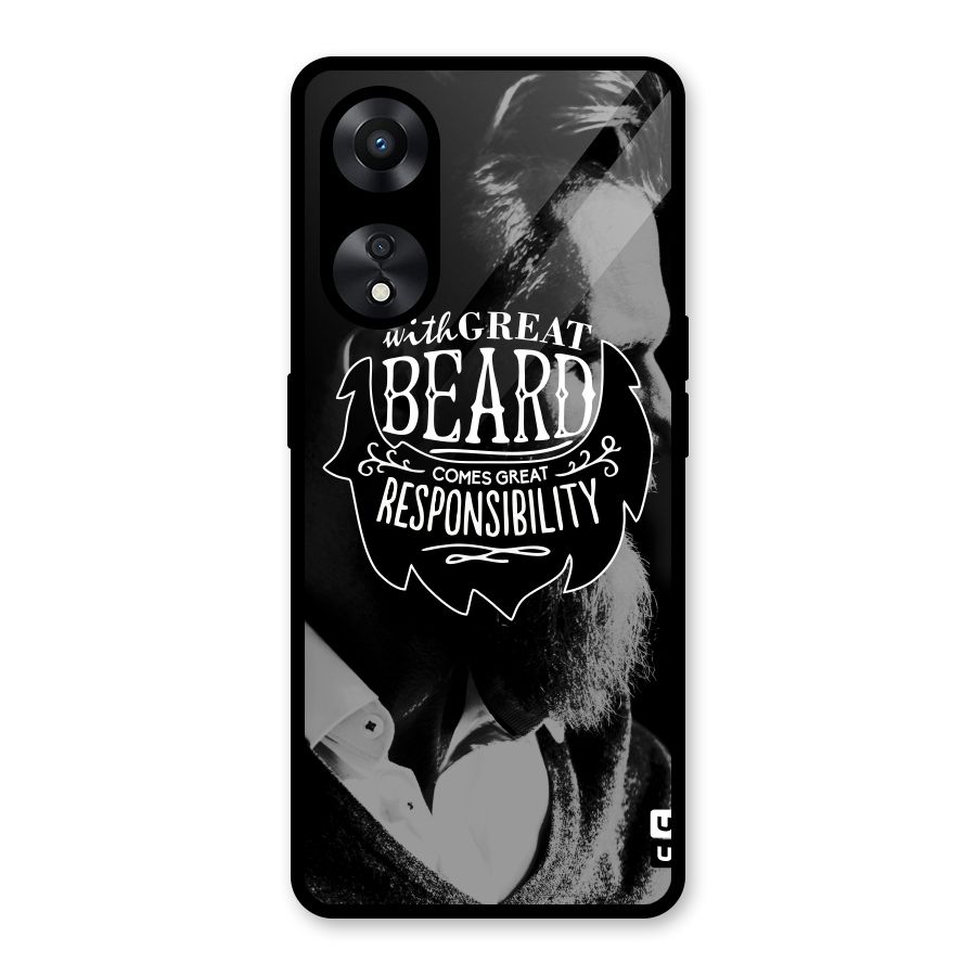 Beard Responsibility Quote Glass Back Case for Oppo A78