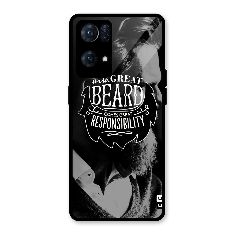 Beard Responsibility Quote Glass Back Case for Oppo Reno7 Pro 5G