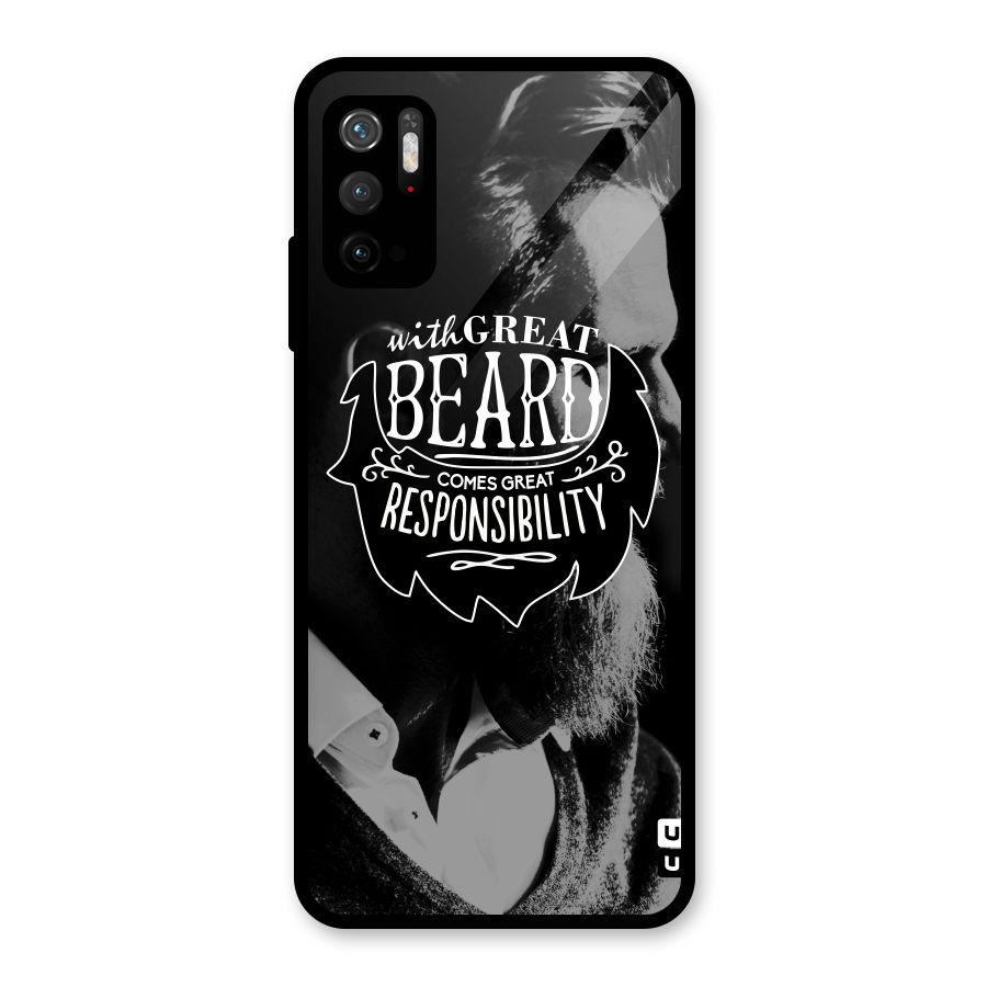 Beard Responsibility Quote Glass Back Case for Poco M3 Pro 5G