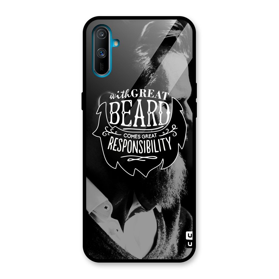 Beard Responsibility Quote Glass Back Case for Realme C3