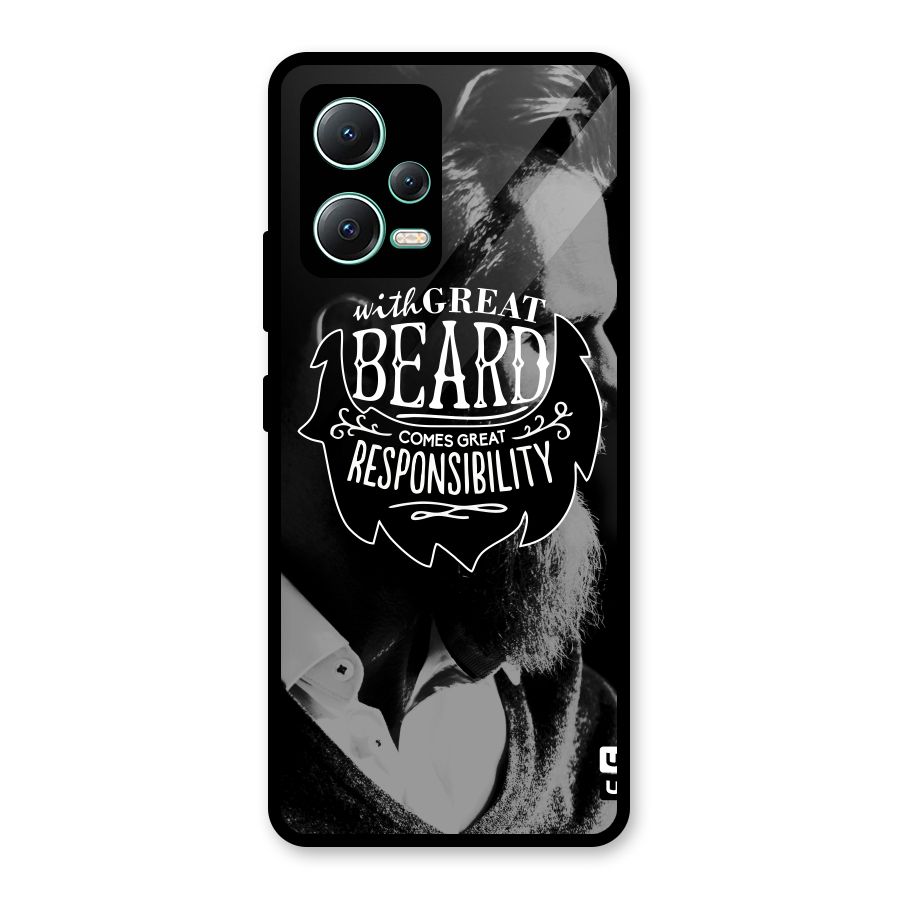 Beard Responsibility Quote Glass Back Case for Redmi Note 12 5G