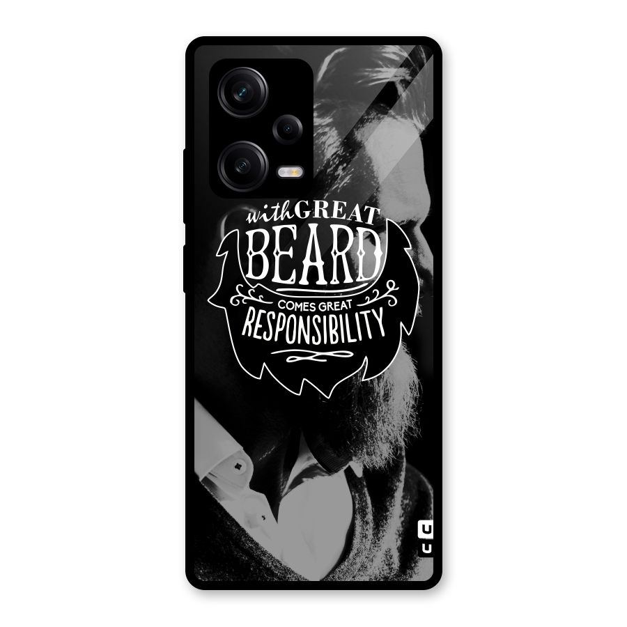 Beard Responsibility Quote Glass Back Case for Redmi Note 12 Pro