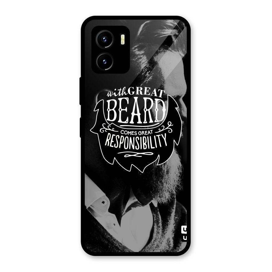 Beard Responsibility Quote Glass Back Case for Vivo Y15s