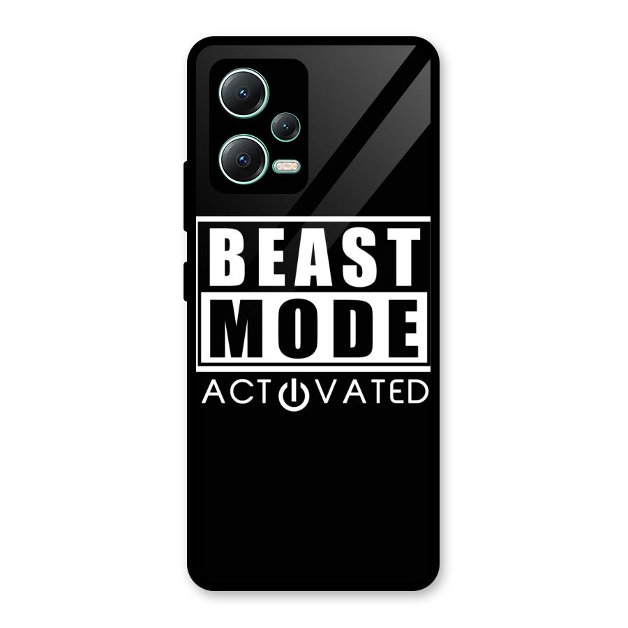 Beast Mode Activated Glass Back Case for Redmi Note 12 5G
