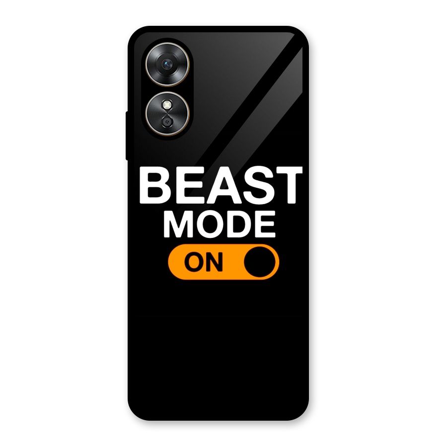 Beast Mode Switched On Glass Back Case for Oppo A17