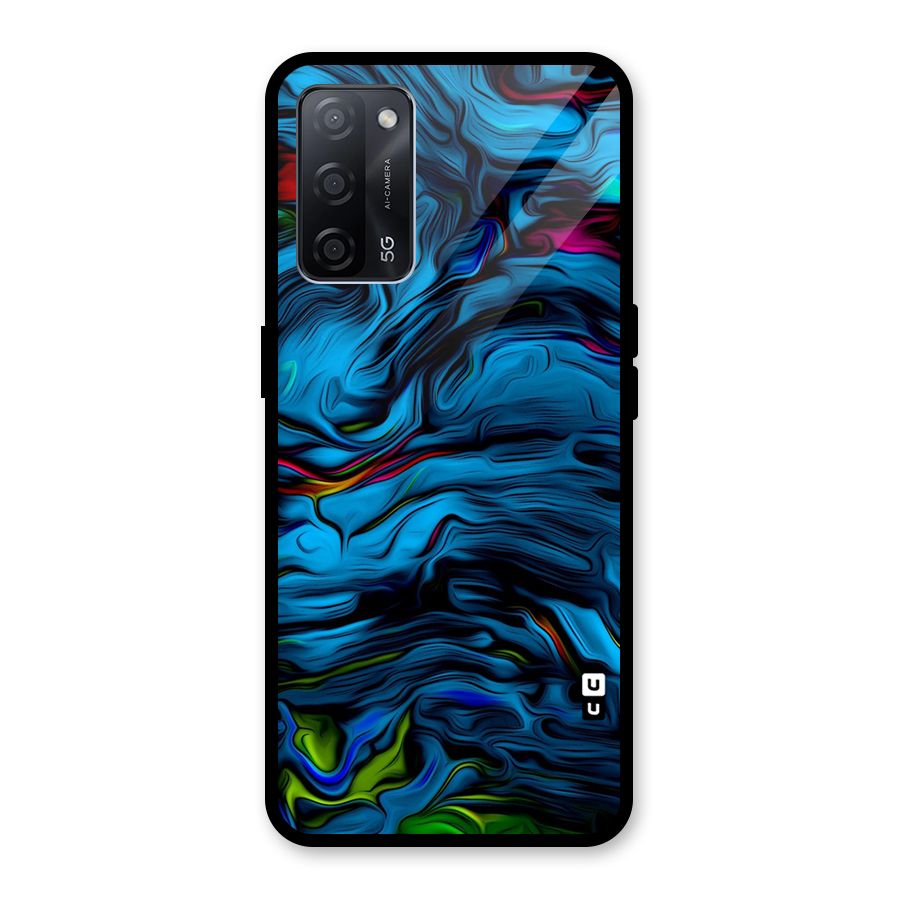Beautiful Abstract Design Art Glass Back Case for Oppo A53s 5G
