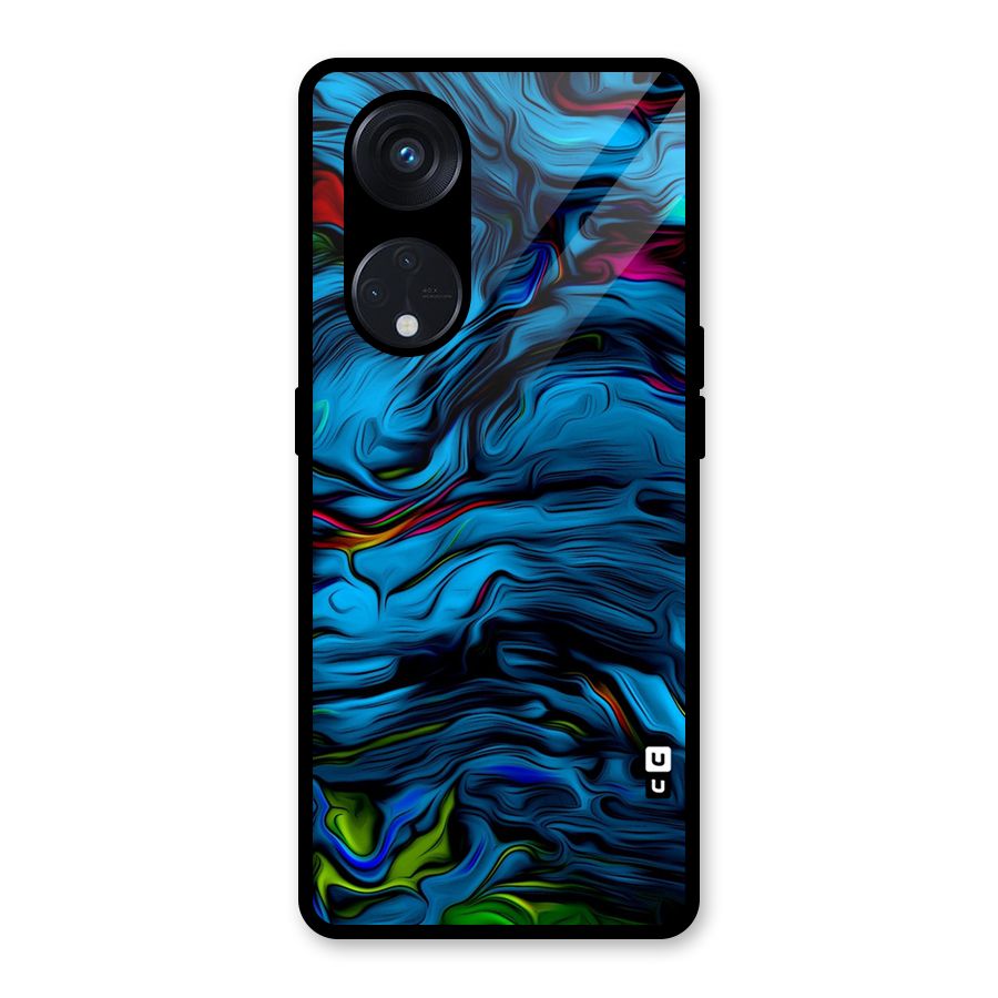 Beautiful Abstract Design Art Glass Back Case for Reno8 T 5G