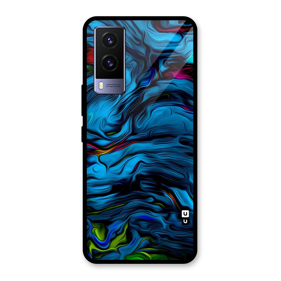 Beautiful Abstract Design Art Glass Back Case for Vivo V21e 5G
