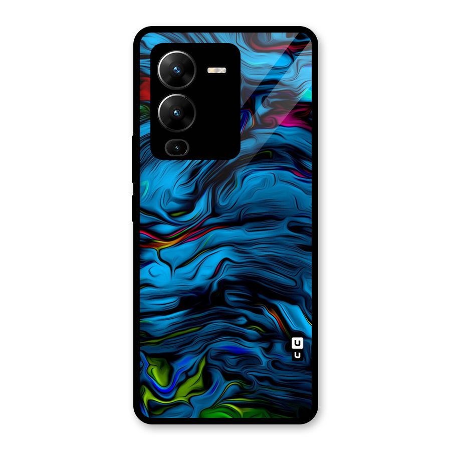 Beautiful Abstract Design Art Glass Back Case for Vivo V25 Pro