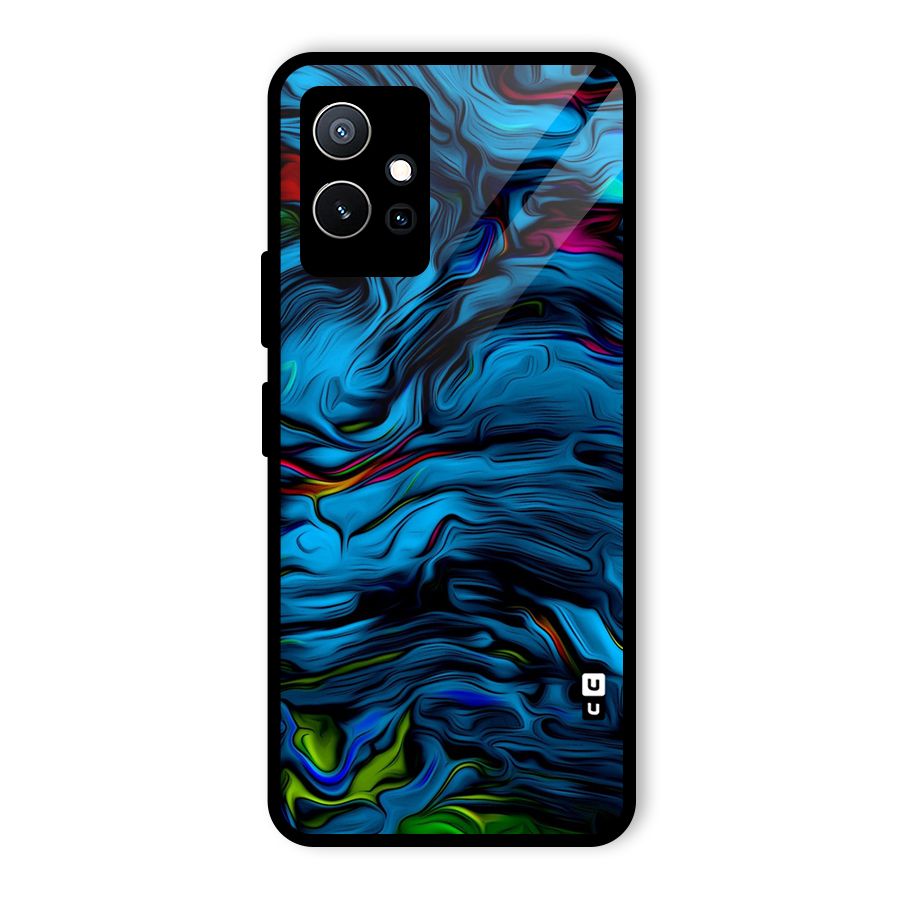 Beautiful Abstract Design Art Glass Back Case for Vivo Y75 5G