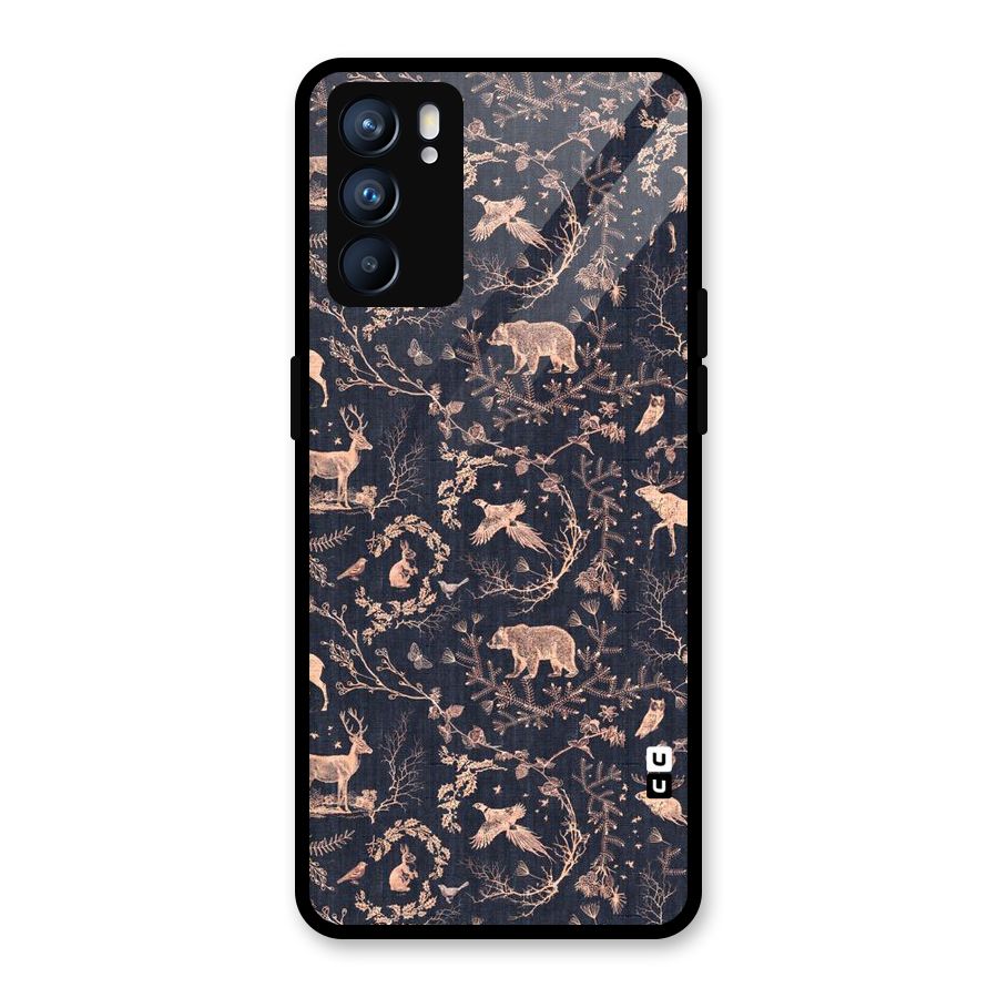 Beautiful Animal Design Glass Back Case for Oppo Reno6 5G