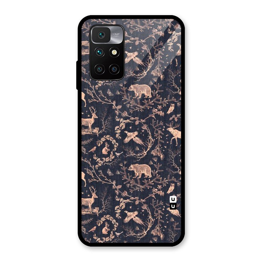 Beautiful Animal Design Glass Back Case for Redmi 10 Prime