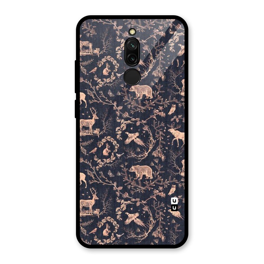 Beautiful Animal Design Glass Back Case for Redmi 8