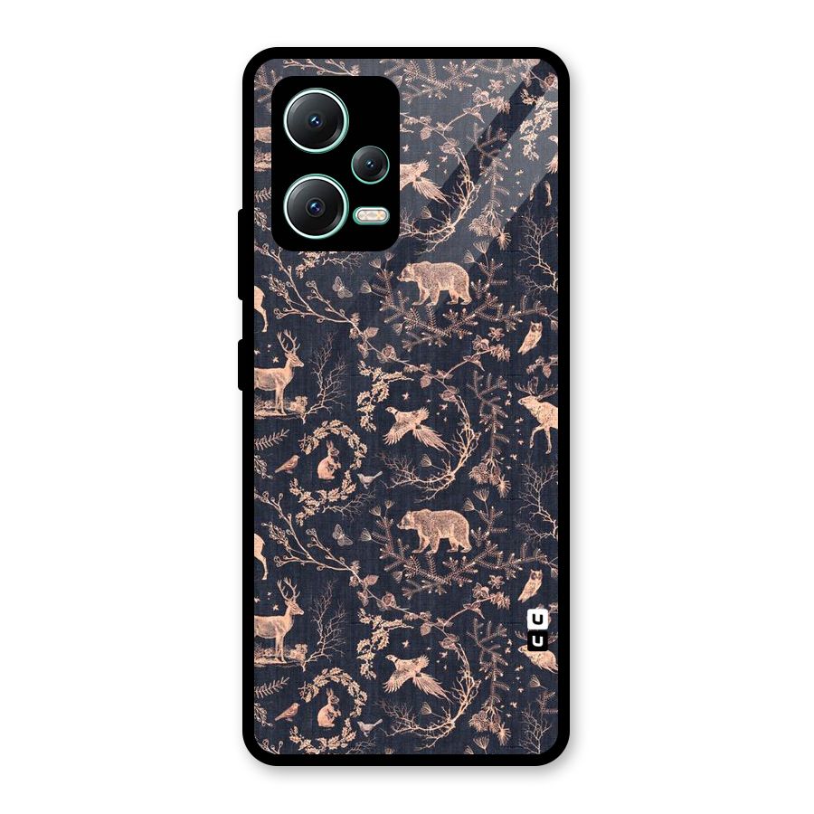 Beautiful Animal Design Glass Back Case for Redmi Note 12 5G