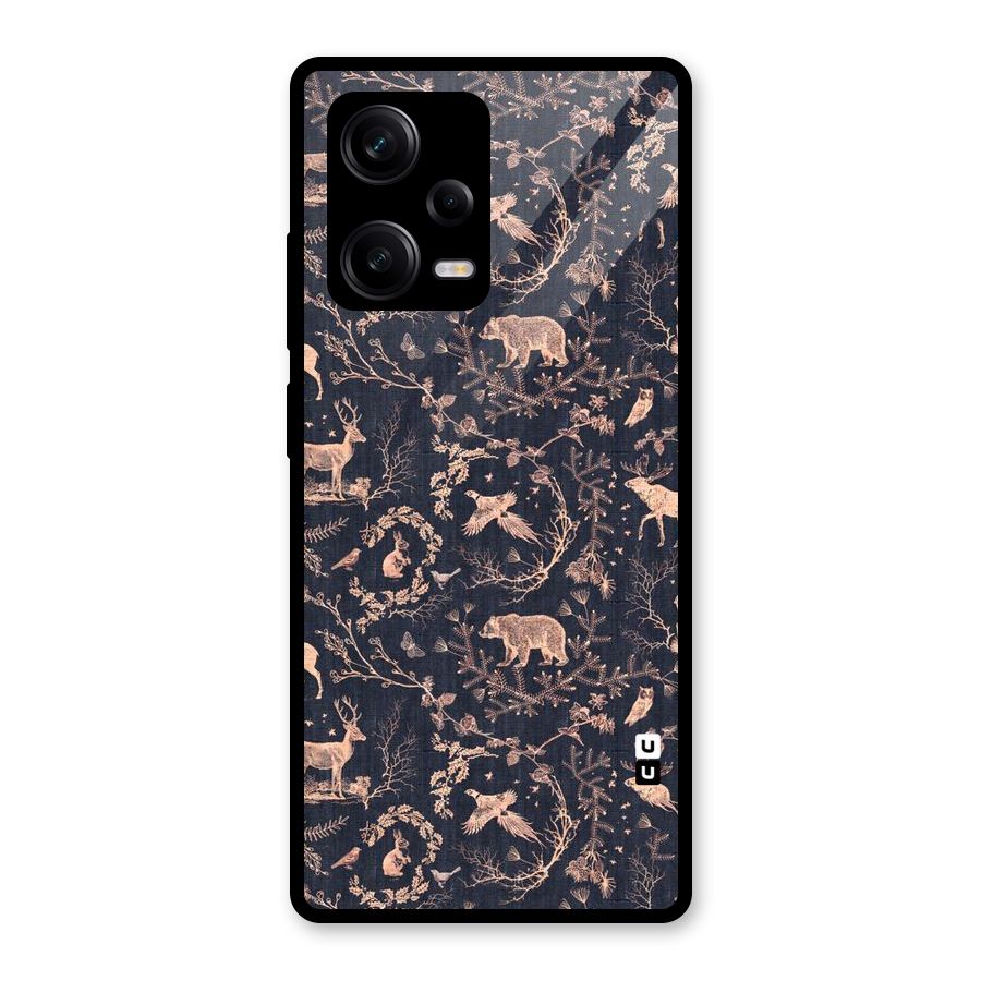 Beautiful Animal Design Glass Back Case for Redmi Note 12 Pro