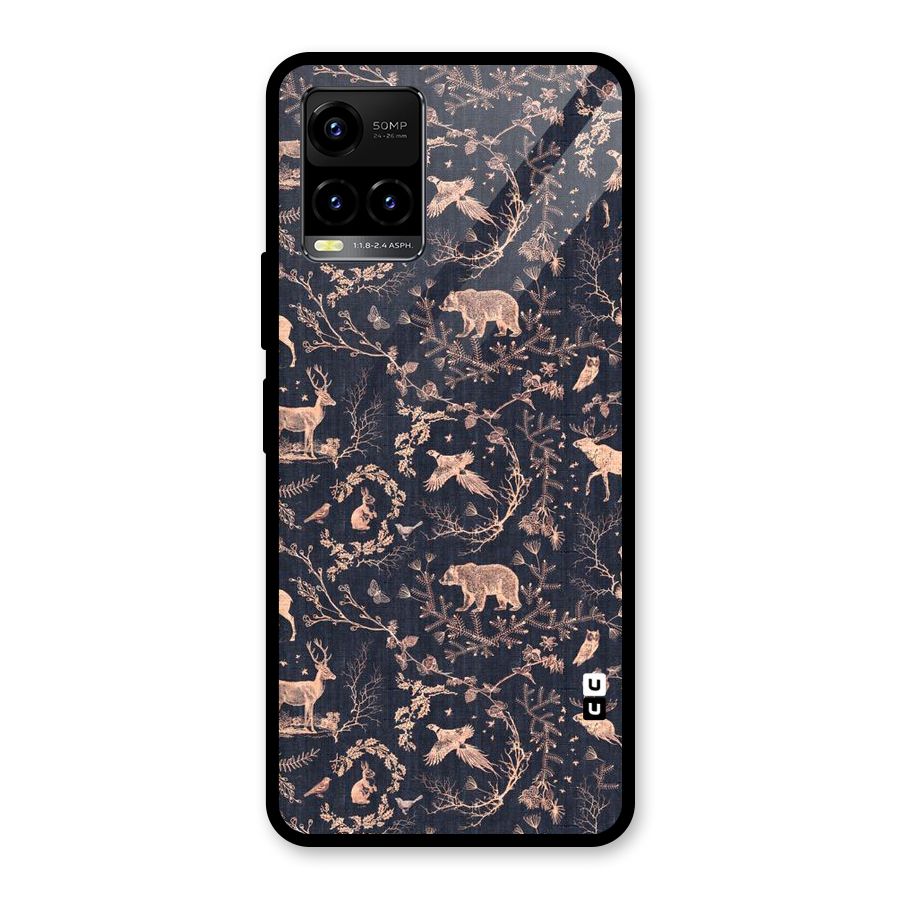 Beautiful Animal Design Glass Back Case for Vivo Y21A